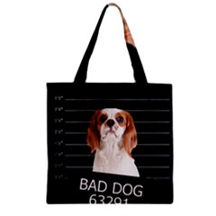 Bad Dog Zipper Grocery Tote Bag by Valentinaart