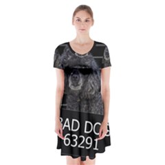 Bad Dog Short Sleeve V-neck Flare Dress by Valentinaart