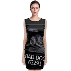 Bad Dog Sleeveless Velvet Midi Dress by Valentinaart