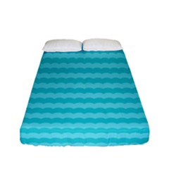 Abstract Blue Waves Pattern Fitted Sheet (full/ Double Size) by TastefulDesigns