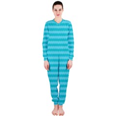 Abstract Blue Waves Pattern Onepiece Jumpsuit (ladies)  by TastefulDesigns