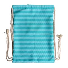 Abstract Blue Waves Pattern Drawstring Bag (large)