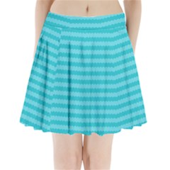 Abstract Blue Waves Pattern Pleated Mini Skirt by TastefulDesigns