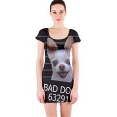 Bad Dog Short Sleeve Bodycon Dress by Valentinaart