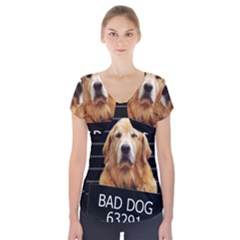 Bad Dog Short Sleeve Front Detail Top by Valentinaart