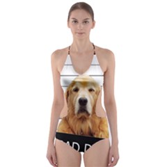 Bad Dog Cut-out One Piece Swimsuit by Valentinaart