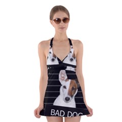 Bad Dog Halter Swimsuit Dress by Valentinaart