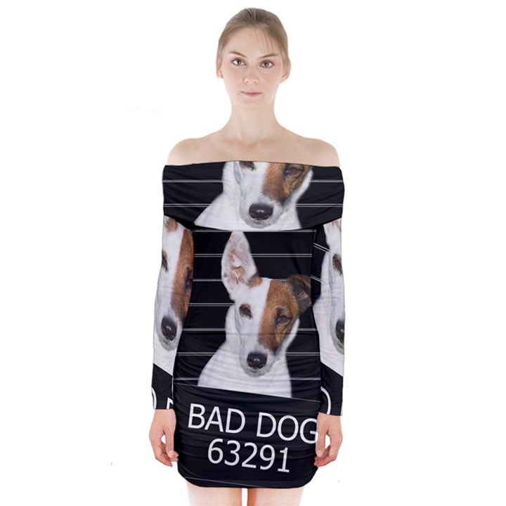 Bad dog Long Sleeve Off Shoulder Dress