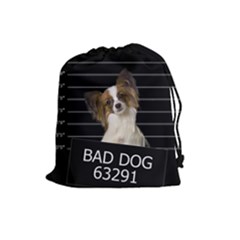 Bad Dog Drawstring Pouches (large)  by Valentinaart