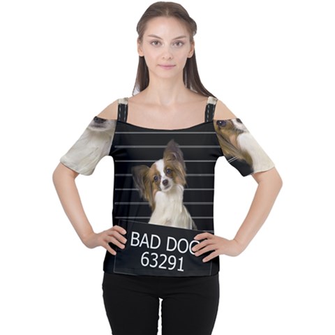 Bad Dog Women s Cutout Shoulder Tee by Valentinaart