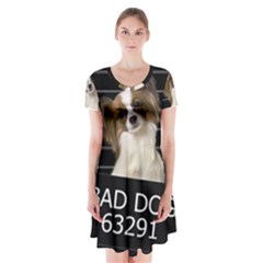 Bad Dog Short Sleeve V-neck Flare Dress by Valentinaart