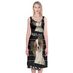 Bad Dog Midi Sleeveless Dress by Valentinaart