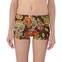 Orange Sugar Skull Leggings Boyleg Bikini Bottoms