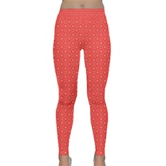 Decorative Retro Hearts Pattern  Classic Yoga Leggings by TastefulDesigns