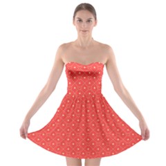 Decorative Retro Hearts Pattern  Strapless Bra Top Dress by TastefulDesigns