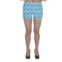 Flowers And Leaves Pattern Skinny Shorts by TastefulDesigns