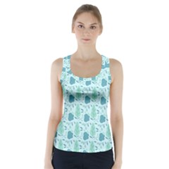 Flowers And Leaves Pattern Racer Back Sports Top by TastefulDesigns