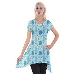 Seamless Floral Background  Short Sleeve Side Drop Tunic by TastefulDesigns