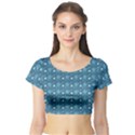 Seamless Floral Background  Short Sleeve Crop Top (Tight Fit) View1