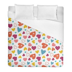 Colorful Bright Hearts Pattern Duvet Cover (full/ Double Size) by TastefulDesigns