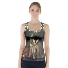 Awesome Wolf In The Night Racer Back Sports Top by FantasyWorld7