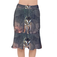 Awesome Wolf In The Night Mermaid Skirt by FantasyWorld7