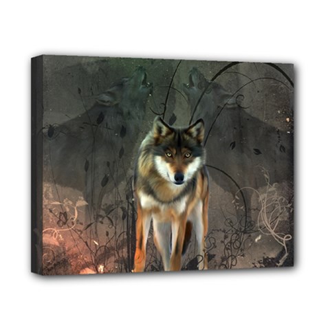 Awesome Wolf In The Night Canvas 10  X 8  by FantasyWorld7