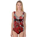 Red Flowers Pattern Princess Tank Leotard  View1