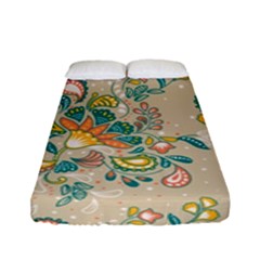 Hand Drawn Batik Floral Pattern Fitted Sheet (full/ Double Size) by TastefulDesigns