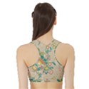 Hand drawn batik floral pattern Sports Bra with Border View2