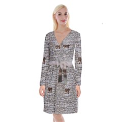 Break Walls Long Sleeve Velvet Front Wrap Dress by StandAndStare