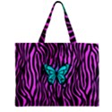 Zebra Stripes Black Pink   Butterfly Turquoise Zipper Mini Tote Bag View1