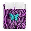 Zebra Stripes Black Pink   Butterfly Turquoise Duvet Cover Double Side (Full/ Double Size) View2