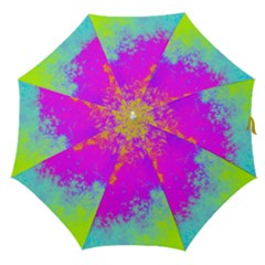 Grunge Radial Gradients Red Yellow Pink Cyan Green Straight Umbrellas by EDDArt