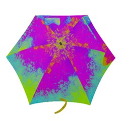 Grunge Radial Gradients Red Yellow Pink Cyan Green Mini Folding Umbrellas by EDDArt