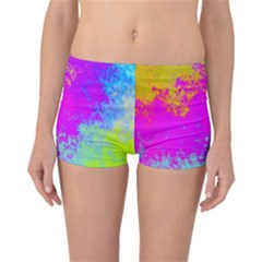 Grunge Radial Gradients Red Yellow Pink Cyan Green Reversible Bikini Bottoms by EDDArt