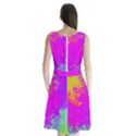 Grunge Radial Gradients Red Yellow Pink Cyan Green Sleeveless Chiffon Waist Tie Dress View2