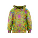 Magic Ripples Flower Power Mandala Neon Colored Kids  Pullover Hoodie View1