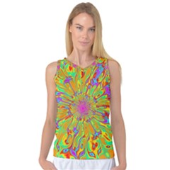 Magic Ripples Flower Power Mandala Neon Colored Women s Basketball Tank Top by EDDArt