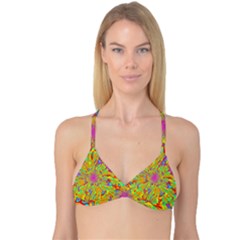 Magic Ripples Flower Power Mandala Neon Colored Reversible Tri Bikini Top by EDDArt