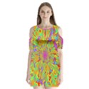 Magic Ripples Flower Power Mandala Neon Colored Shoulder Cutout Velvet  One Piece View1