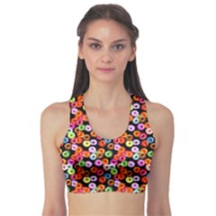 Colorful Yummy Donuts Pattern Sports Bra by EDDArt