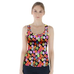 Colorful Yummy Donuts Pattern Racer Back Sports Top by EDDArt