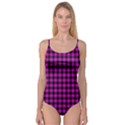 Lumberjack Fabric Pattern Pink Black Camisole Leotard  View1