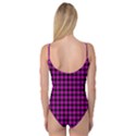 Lumberjack Fabric Pattern Pink Black Camisole Leotard  View2