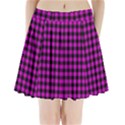 Lumberjack Fabric Pattern Pink Black Pleated Mini Skirt View1