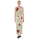 Valentinstag Love Hearts Pattern Red Yellow Fitted Maxi Dress View2