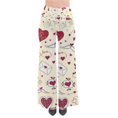 Valentinstag Love Hearts Pattern Red Yellow Pants by EDDArt