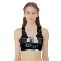 Criminal Goat  Sports Bra With Border by Valentinaart