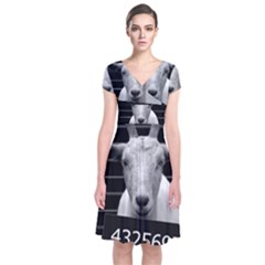 Criminal Goat  Short Sleeve Front Wrap Dress by Valentinaart